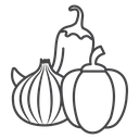Onion Chili Pumpkin Black Outline icon