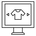 Online Clothing Store Black Outline icon