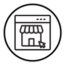 Online fabric shop line icon