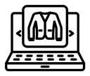 Online fabric shop line icon