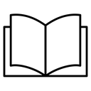 Open book Black Outline icon