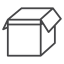 Open Box Black Outline icon