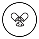 Open capsule pill icon