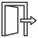 Open Door Exit Black Outline icon