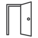 Open Door Frame Black Outline icon