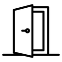 Open Door Black Outline icon