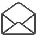 Open Empty Envelope Black Outline icon
