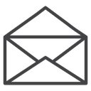 Open Envelope Flap Black Outline icon