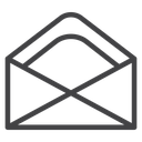 Open Envelope Letter Black Outline icon