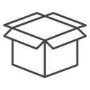 Open Shipping Box Black Outline icon