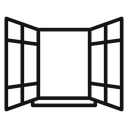 Open window Black Outline icon