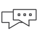 Overlapping Chat Bubbles Black Outline icon