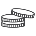 Overlapping Coin Stacks Black Outline icon
