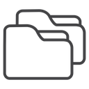 Overlapping Folders Black Outline icon
