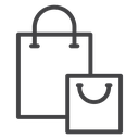 Overlapping Shopping Bags Black Outline icon