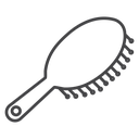 Paddle Hair Brush Black Outline icon