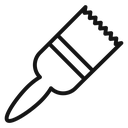 Paint brush Black Outline icon