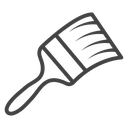 Paint Brush Black Outline icon