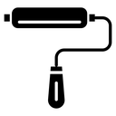 Paint Roller Black Outline icon