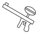Paintball gun Black Outline icon