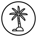 Palm tree Black Outline icon
