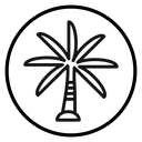 Palm tree Black Outline icon