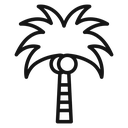 Palm tree Black Outline icon