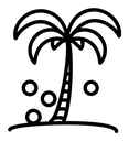 Palm tree Black Outline icon
