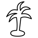 Palms on island icon