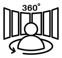 Panoramic view Black Outline icon