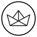 Paper boat Black Outline icon