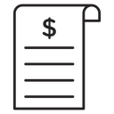 Paper check receipt icon