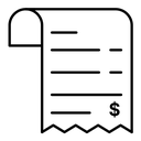 Paper check receipt icon