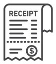 Paper check receipt icon