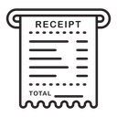 Paper check receipt icon