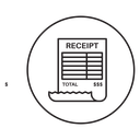 Paper check receipt icon