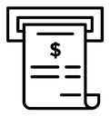 Paper check receipt icon
