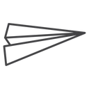 Paper Dart Airplane Black Outline icon