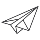Paper Plane Black Outline icon