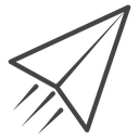 Paper Plane Trail Black Outline icon