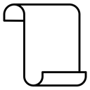 Paper Scroll Black Outline icon