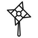 Paper Windmill Black Outline icon