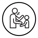 Parents scolding child icon