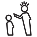 Parents scolding child icon
