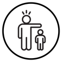 Parents scolding child icon