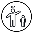 Parents scolding child icon