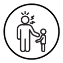 Parents scolding child icon