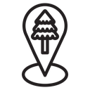 Park, forest location map icon