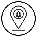 Park, forest location map icon