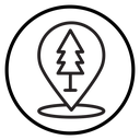 Park, forest location map icon